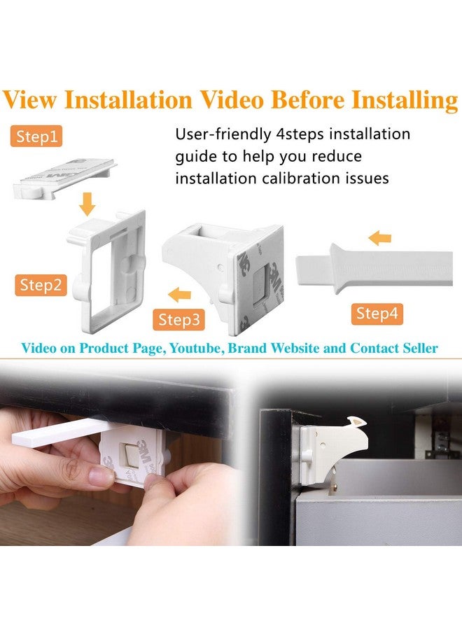 Vmaisi Adhesive Magnetic Cabinet Locks for Babies (8 Locks and 2 Keys) - Image 5