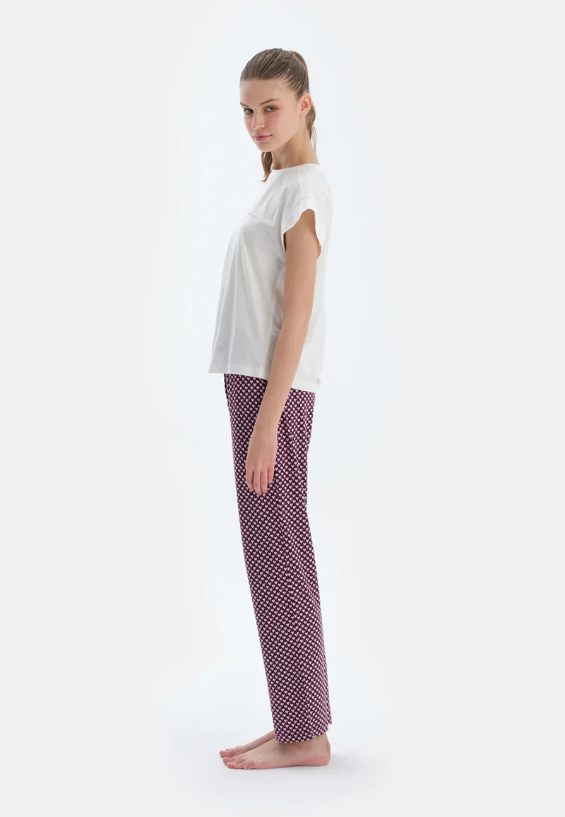 dagi  2 Pack Printed Regular/Classic Fit Trousers Cotton Blend Sleepwear for Women | Best Price UAE