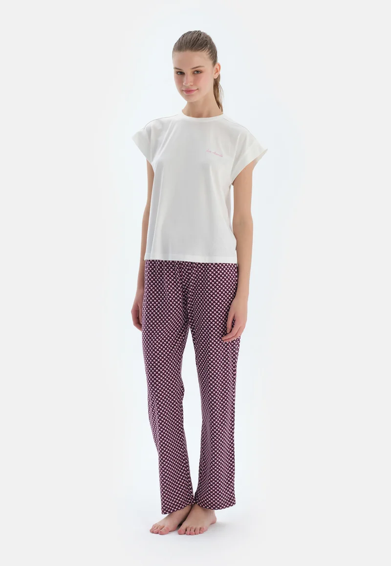 dagi  2 Pack Printed Regular/Classic Fit Trousers Cotton Blend Sleepwear for Women | Best Price UAE