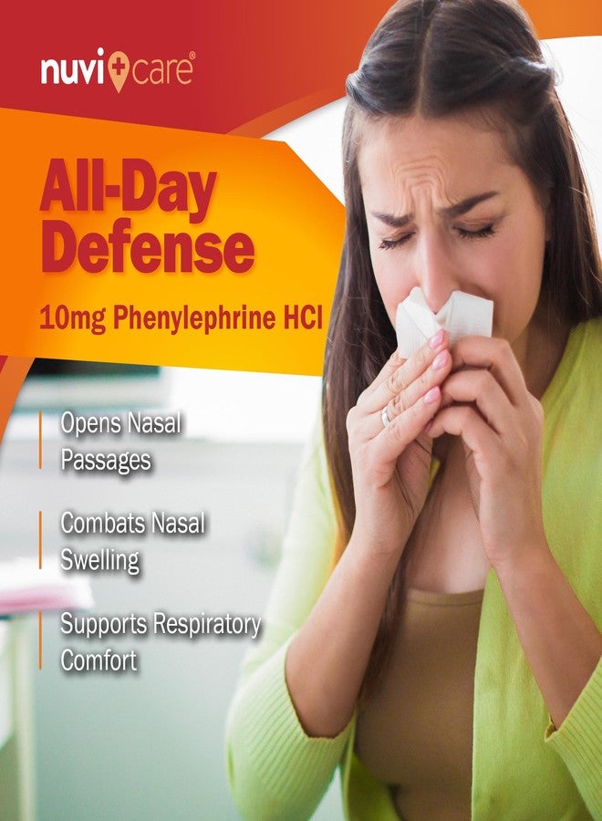 NUVICARE Max Strength PE Phenylephrine HCl 10mg Non Drowsy Nasal Decongestant - Allergy Sinus Congestion Relief Compare to Sudafed PE Decongestant Tablets - Sinus Decongestants for Adults (100 Count) - Image 5
