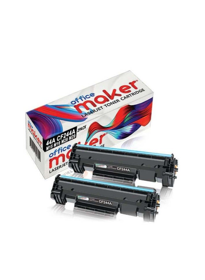 Office Maker 2-Pack 44A CF244A Laserjet Toner Cartridge for Printer Black - Image 1