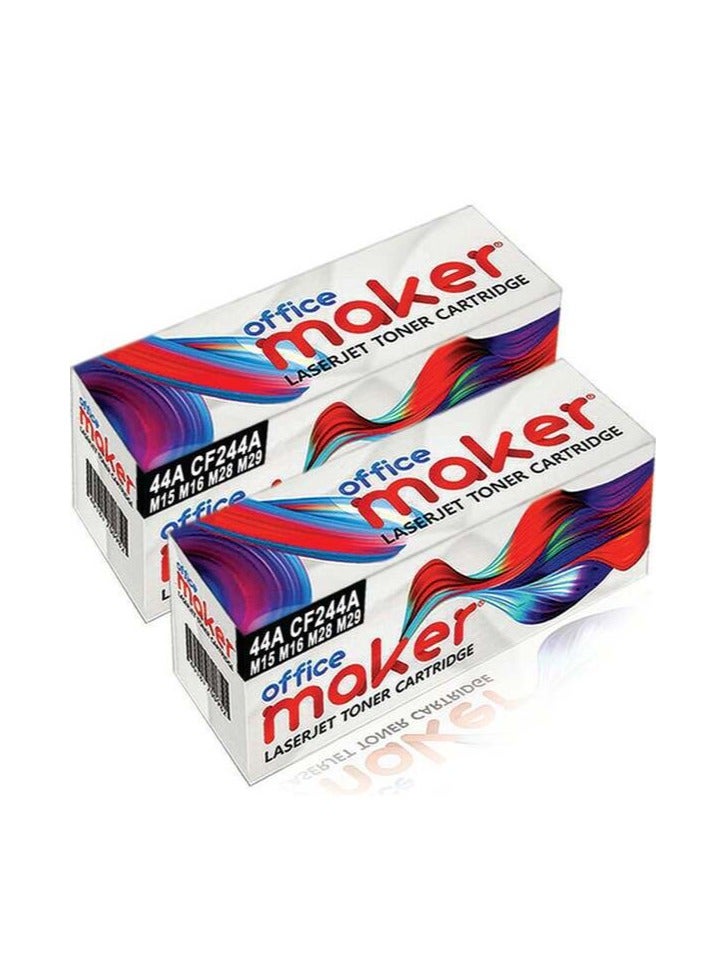 Office Maker 2-Pack 44A CF244A Laserjet Toner Cartridge for Printer Black - Image 2