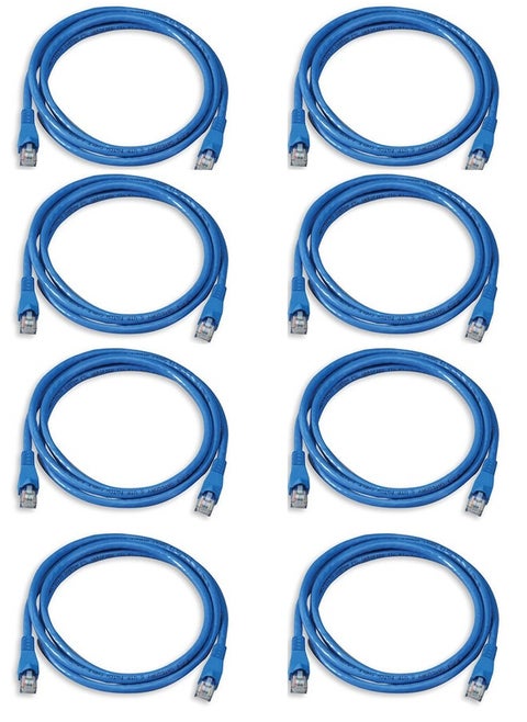 Pack Of 8 Cat6 RJ45 Ethernet Network cable 0.5MTR blue