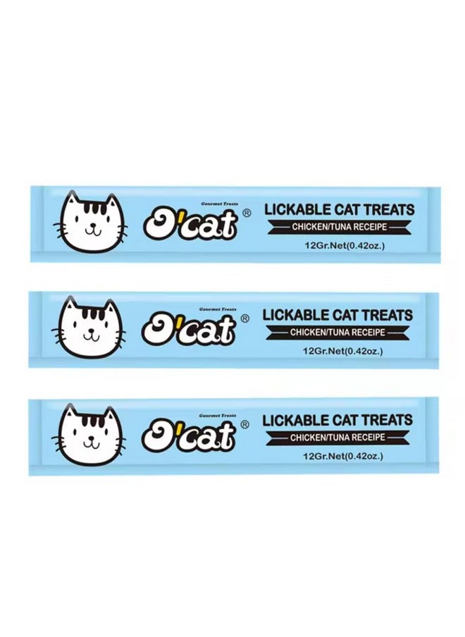 Pets Empire - Lickable Cat Treat (Pack Of 2 X 5 Sticks) Real Chicken & Tuna | All Life Stages Creamy Cat Treats | Rich Protein Low Fat | Premium Reward & Training Treat | Highly Digestible (120G) - Image 1