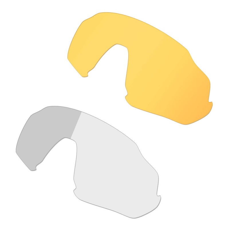 Generic HKUCO Reinforce Transparent Yellow&Photochromic Polarized Replacement Lenses For Oakley Flight Jacket Sunglasses  - Image 1