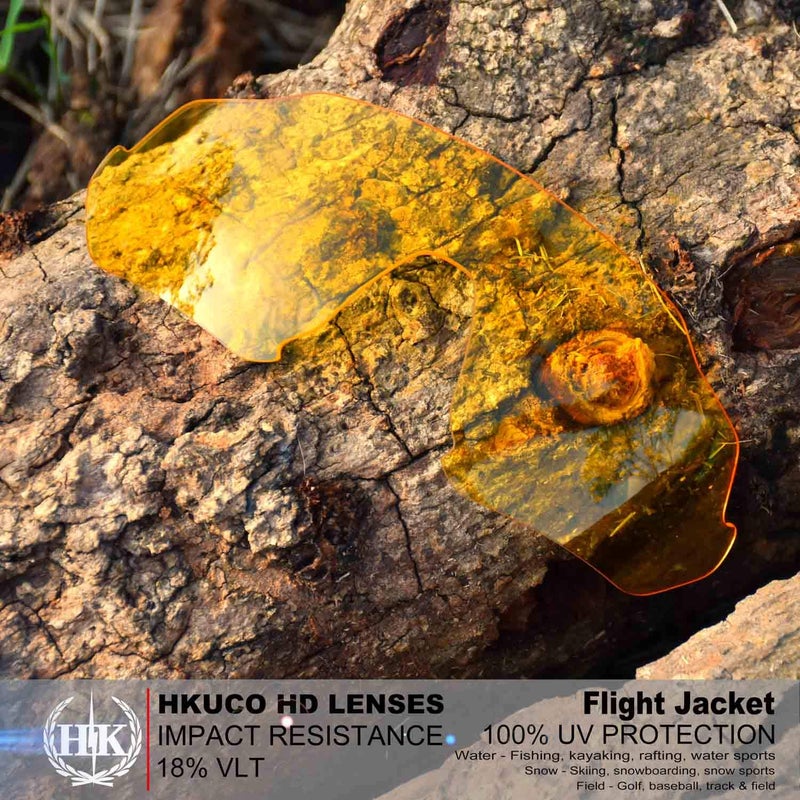 Generic HKUCO Reinforce Transparent Yellow&Photochromic Polarized Replacement Lenses For Oakley Flight Jacket Sunglasses  - Image 2