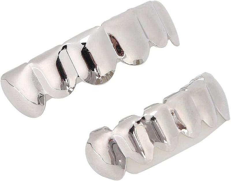 كلاراكو شوايات أسنان ذهبية وفضية للرجال والنساء، شوايات هيب هوب فضية وذهبية لأسنانك العلوية والسفلية، مجوهرات أسنان زي مغني الراب، إكسسوارات - Image 1