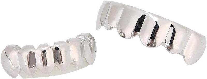 كلاراكو شوايات أسنان ذهبية وفضية للرجال والنساء، شوايات هيب هوب فضية وذهبية لأسنانك العلوية والسفلية، مجوهرات أسنان زي مغني الراب، إكسسوارات - Image 4