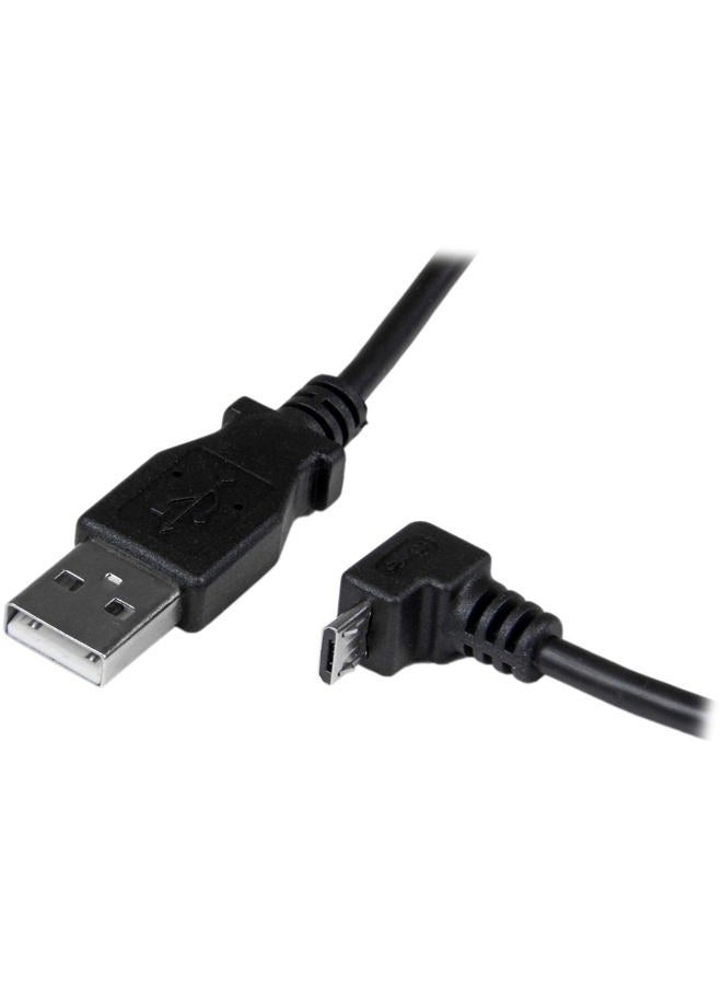 Startech.com 2m Cord - A to Down Angle Micro B - Down Angled Micro USB Cable - 1x USB A (M), 1x USB Micro B (M) - Black (USBAUB2MD), 2m / 6 Feet - Image 3