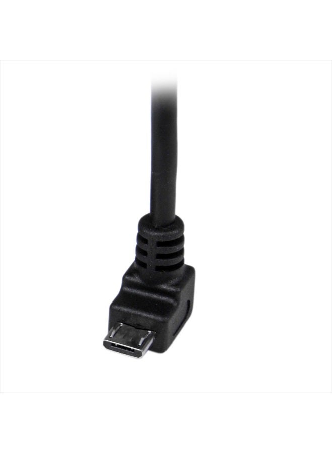 Startech.com 2m Cord - A to Down Angle Micro B - Down Angled Micro USB Cable - 1x USB A (M), 1x USB Micro B (M) - Black (USBAUB2MD), 2m / 6 Feet - Image 4