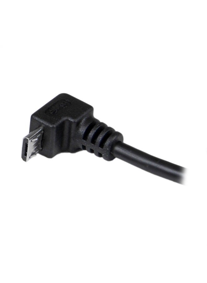 Startech.com 2m Cord - A to Down Angle Micro B - Down Angled Micro USB Cable - 1x USB A (M), 1x USB Micro B (M) - Black (USBAUB2MD), 2m / 6 Feet - Image 5