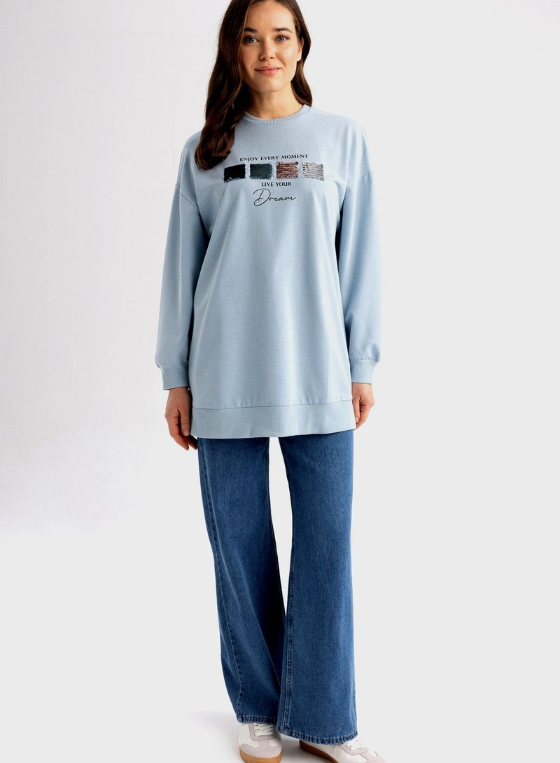 DeFacto Crew Neck Graphic Sweat Shirt - Image 4