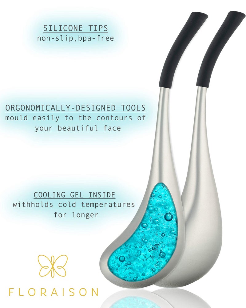 Floraison Unbreakable Stainless Steel Magic Cooling Beauty Facial Sticks for Face, Neck & Body Cryo Sticks & Cold Roller for face Puffiness & Wrinkles, Wine-Chilling Wands - Image 3