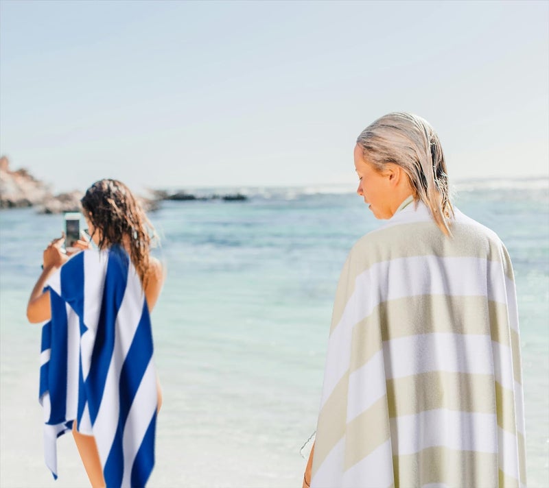 WILFA Extra Large Beach Towel - Oversized Mircofiber Beach Towel 40'' x 70'', XL Striped Lightweight Pool Towel, Big Cabana Swim Travel Towel for Adults Mens Women,Navy Blue - Image 4