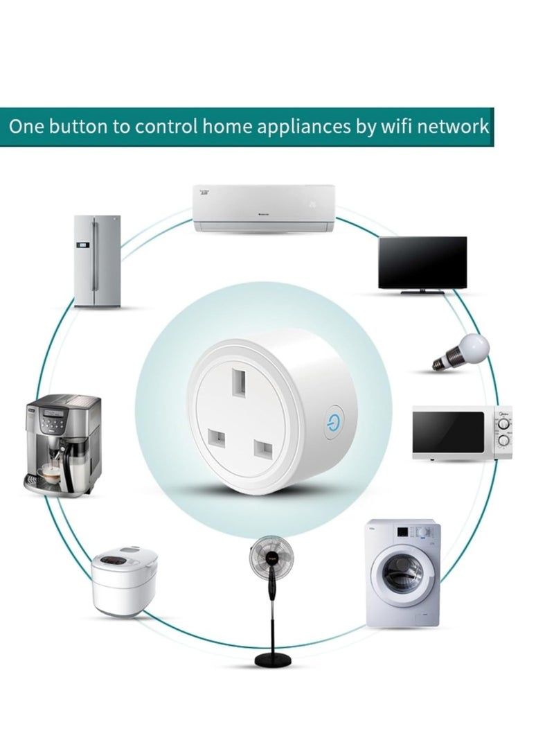 Halamine 4 PCS WiFi Smart Plug, 16A Smart Outlet for Home Appliances, Compatible with Google Home and Alexa, with Remote Control and Voice Control (No Hub Required) - Image 3