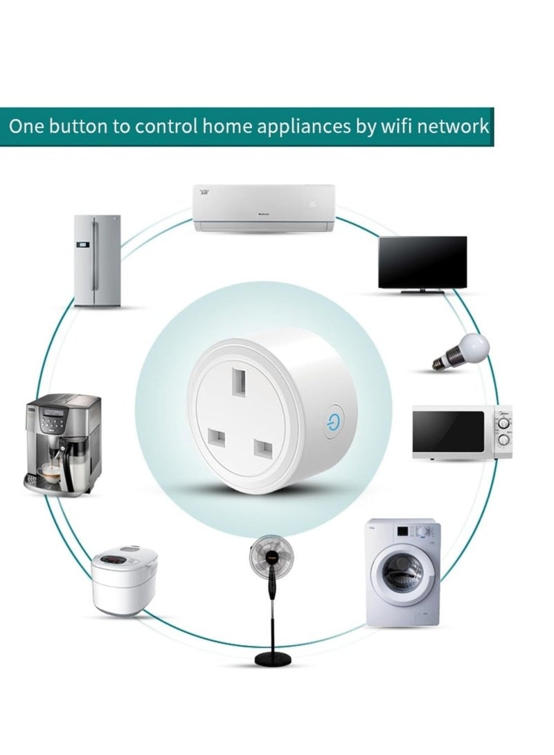 Halamine 4 PCS WiFi Smart Plug, 16A Smart Outlet for Home Appliances, Compatible with Google Home, with Remote Control and Voice Control (No Hub Required) - Image 3