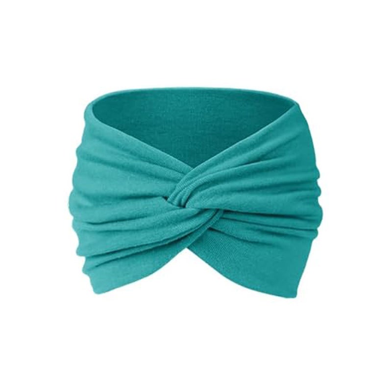Generic Bohemian Elastic Sports Headband for Women 18# Lake Green 