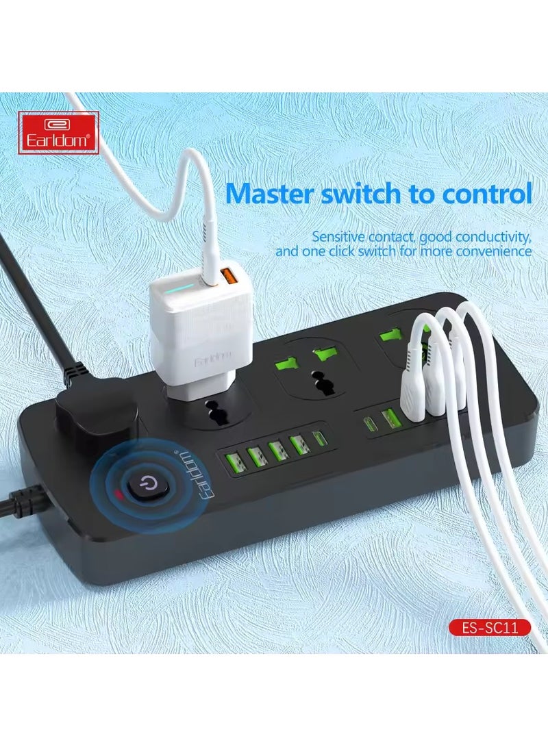 أيرلدوم Earldom المملكة المتحدة الاتحاد الأوروبي التوصيل 3000 واط تمديد المقبس مع زيادة التيار حماية قطاع الطاقة الشحن السريع شاحن USB ومحول الهاتف اللوحي - Image 3