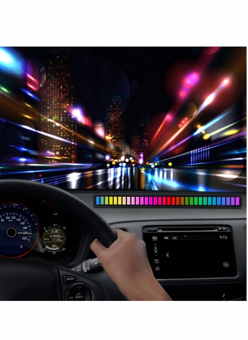 Y&D - RGB Sound Control Light, 2 Pcs Rechargeable Voice-Activated Pickup Rhythm Creative Colorful LED Ambient 32 Bit Music for Car Laptop Party Outdoor Gaming - Image 1