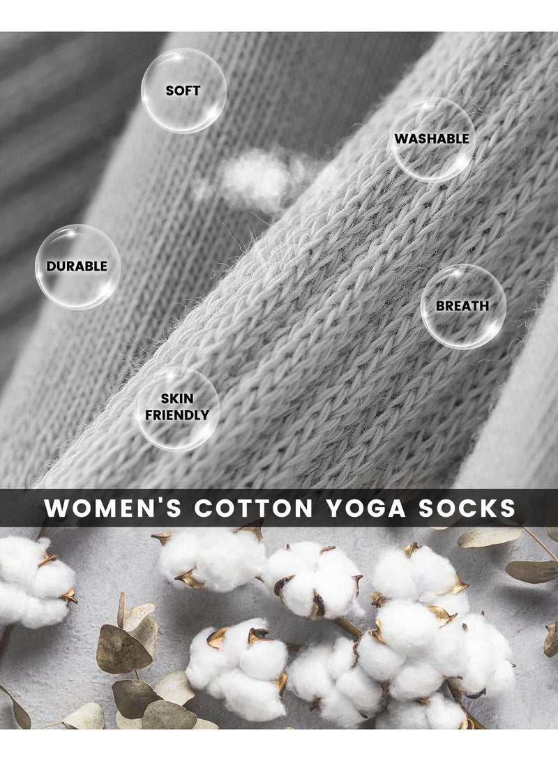 Sweet seven Women's Non-Slip Pilates Socks with Grips - Perfect for Yoga, Ballet, Dance, and Barefoot Workouts - Anti-Skid Crew Socks - Set of 4 - Image 5