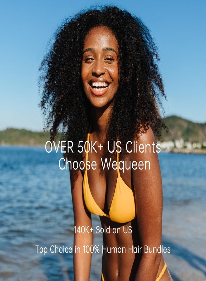 WEQUEEN Kinky Curly Human Hair Bundles 3c/4a 100% Virgin Brazilian Kinkycurly 3 Bundles 16 18 20 Inch Natural Look Quick Weave Human Hair - Image 5