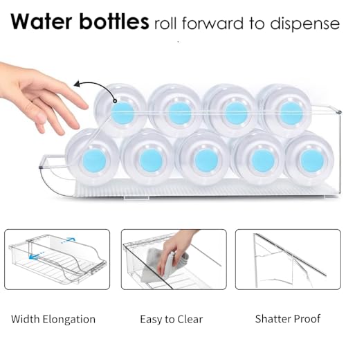 BIINONE Adjustable Soda Can Dispenser for Refrigerator Expandable Width PET Drink Organizer Stackable SpaceSaving Fridge Organizer for Cans Bottles 2 Pack - Image 3