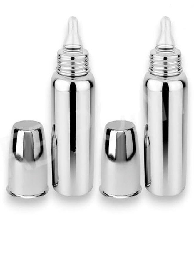 DIGIVEENAL 2 Piece Feeding Bottle Home's and Kitchen 240 Ml Stainless Steel 304 Grade New Born Baby Feeding Bottle for Milk/Water Feeding - Image 1
