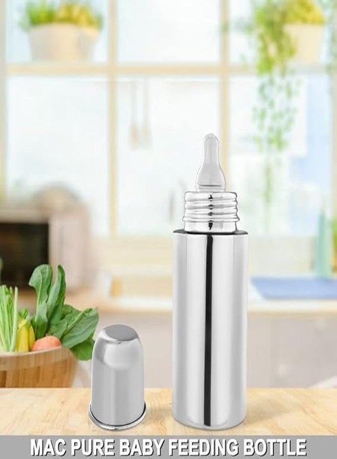 DIGIVEENAL 2 Piece Feeding Bottle Home's and Kitchen 240 Ml Stainless Steel 304 Grade New Born Baby Feeding Bottle for Milk/Water Feeding - Image 5