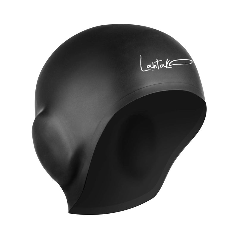 Lahtak 3D Silicone Swim Cap with Ear Protection - Seamless Comfortable Fit for Adults & Youth - Helps Keep Hair Dry - Waterproof Swimming Cap for Men & Women for Pool or Training - Image 2