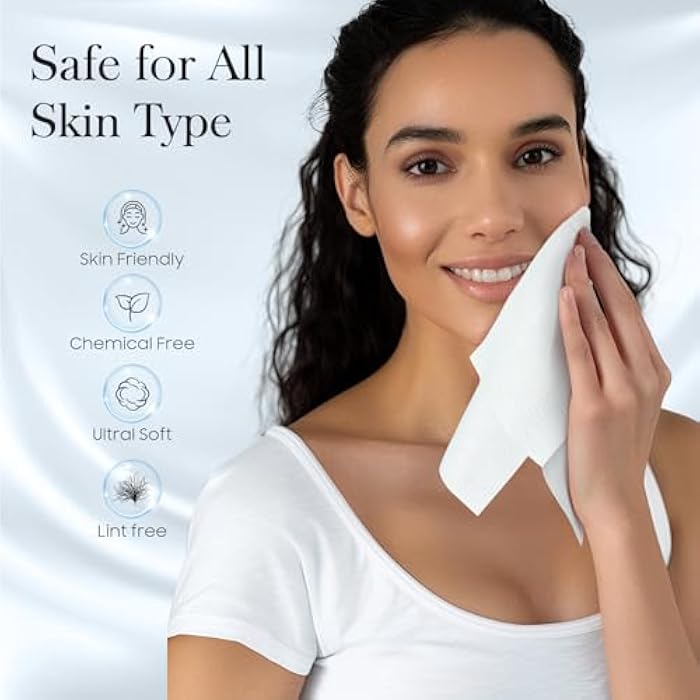 FYGRIP 2 Pack of 50 count XL Disposable Face Towels 10” x 12”, 100% Viscose Fibre, Soft & Skin Friendly Face Towelettes Disposable, Facial Tissue Wipes for Women Cleansing - Image 3