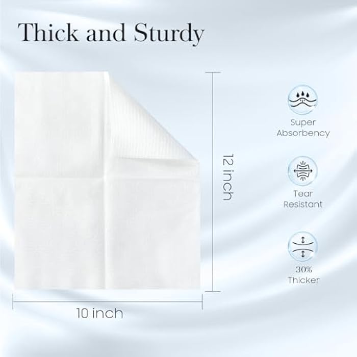 FYGRIP 2 Pack of 50 count XL Disposable Face Towels 10” x 12”, 100% Viscose Fibre, Soft & Skin Friendly Face Towelettes Disposable, Facial Tissue Wipes for Women Cleansing - Image 5