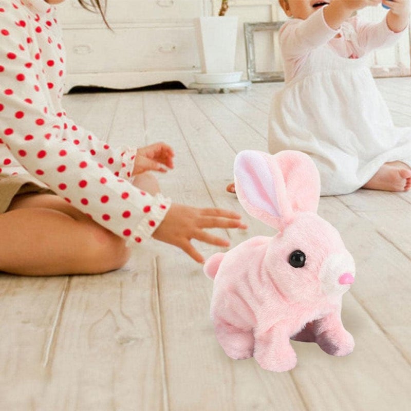 klarako Flurfy Bunny Toy, Simulation Display Smart Adorable Jumping Electric Flopsie Bunny Dolls Bunny Robot for Eve Gift Easter Girls Boys Toddlers  Pink - Image 4