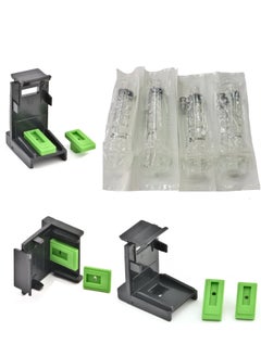 Ink Refill rubber kit for hp canon epson Black & Color Ink Cartridge with & Cartridge Head Cleaning.Four syringes for refilling different colours.
