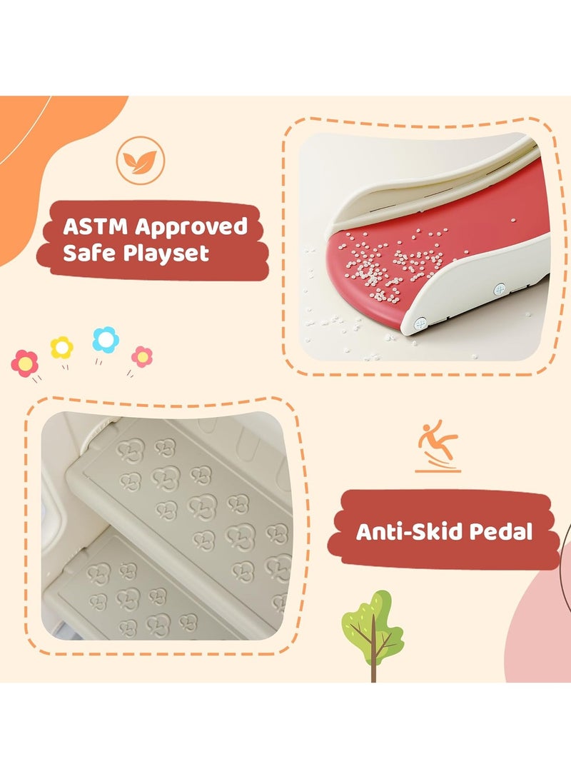 فول جوي مجموعة زحليقة وأرجوحة مع حلقة كرة سلة 3*1 للأطفال،مجموعة ملعب داخلي وخارجي للأطفال الصغار،مجموعة ألعاب تسلق للأطفال - Image 4