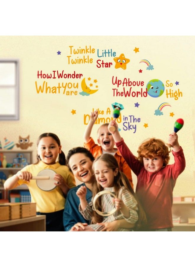 DEKOSH ديكور جدران الحضانة مع أغنية توينكل توينكل ليتل ستار؛ ملصقات جدارية بتصميم جميل لغرفة نوم الأطفال البنات والأولاد - Image 5