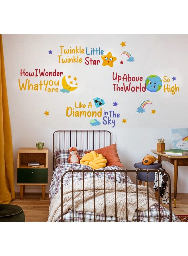 DEKOSH ديكور جدران الحضانة مع أغنية توينكل توينكل ليتل ستار؛ ملصقات جدارية بتصميم جميل لغرفة نوم الأطفال البنات والأولاد - Image 4