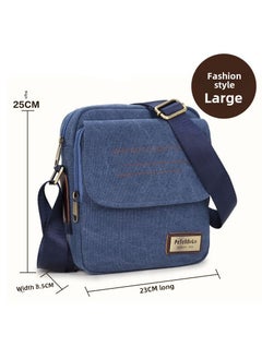 Generic 2023 Mens Premium Canvas Bag Thickened Durable Casual Korean Style MessengerBlue Blue 