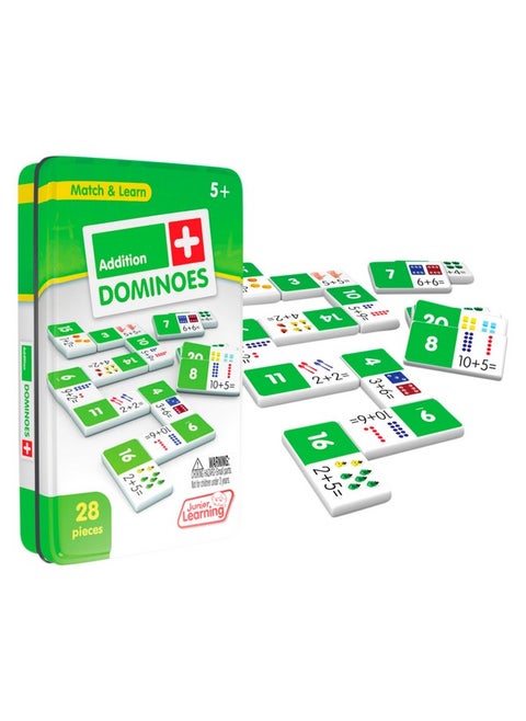 Junior Learning JL481 Addition Dominoes, Multi 7.8 H x 4.7 L x 1.5 W,White