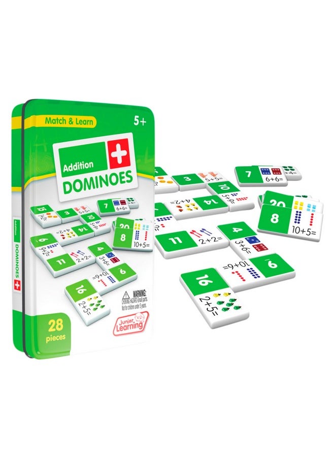 Junior Learning Junior Learning JL481 Addition Dominoes, Multi 7.8 H x 4.7 L x 1.5 W,White  - Image 1