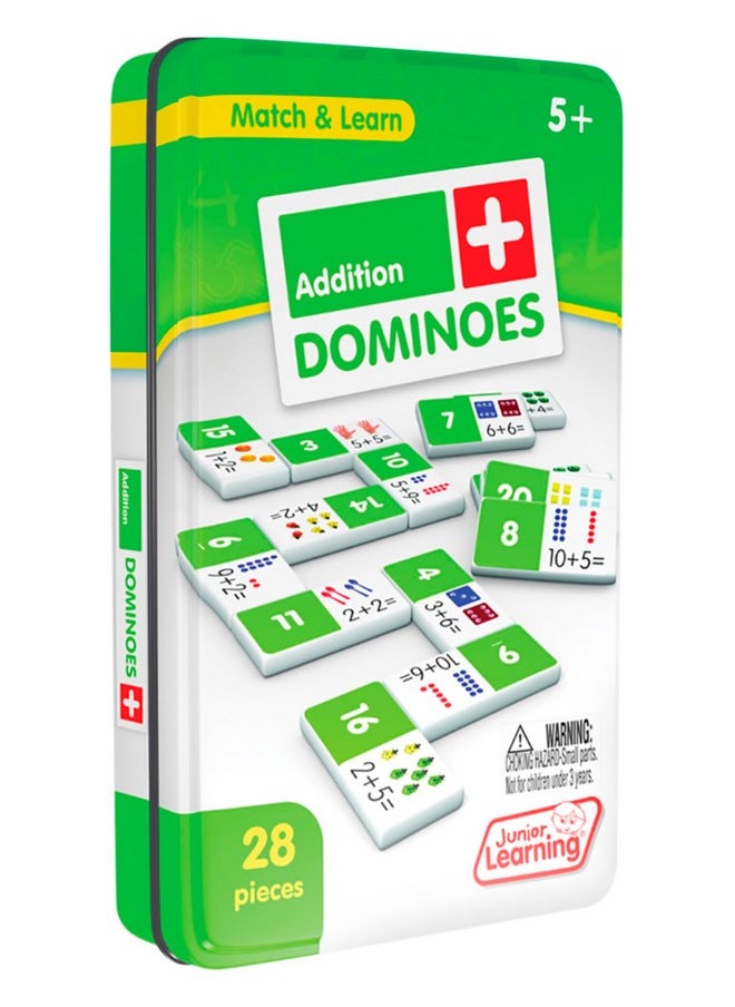 Junior Learning Junior Learning JL481 Addition Dominoes, Multi 7.8 H x 4.7 L x 1.5 W,White  - Image 3