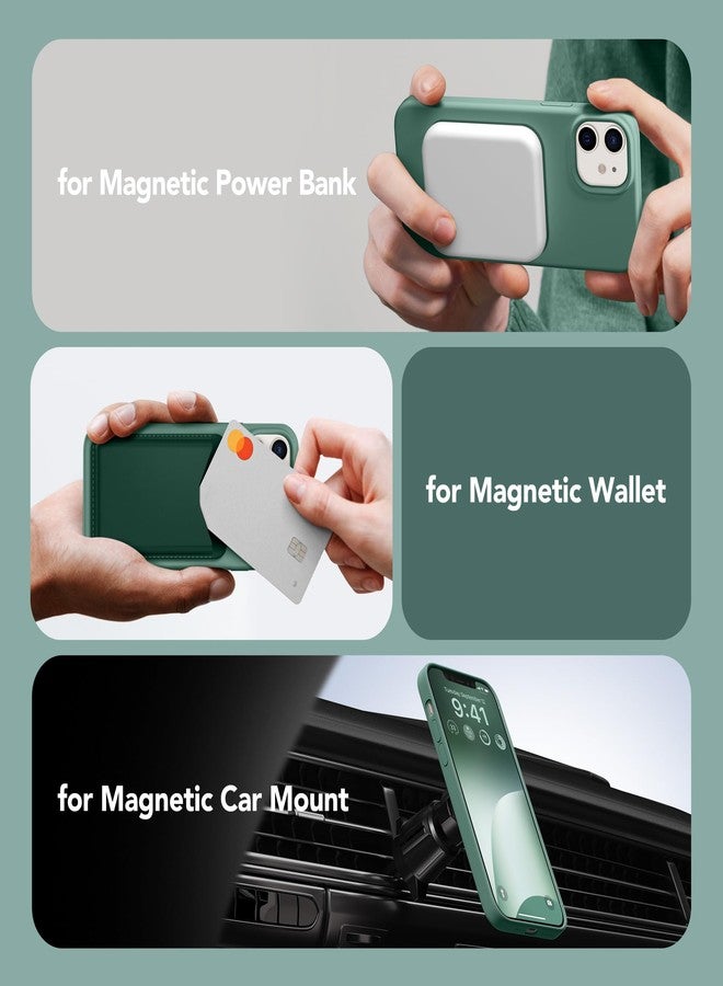 GONEZ Magnetic Silicone for iPhone 12 Case and iPhone 12 Pro Case, [Compatible with MagSafe][1X Camera Protector + Screen Protector], Microfiber Lining Shockproof Phone Cover 6.1", A1-Midnight Green - Image 4