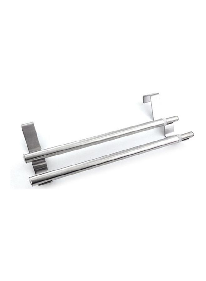 NIBEMINENT Expandable Double Towel Hanger Silver 26.5x10x10.5cm - Image 2