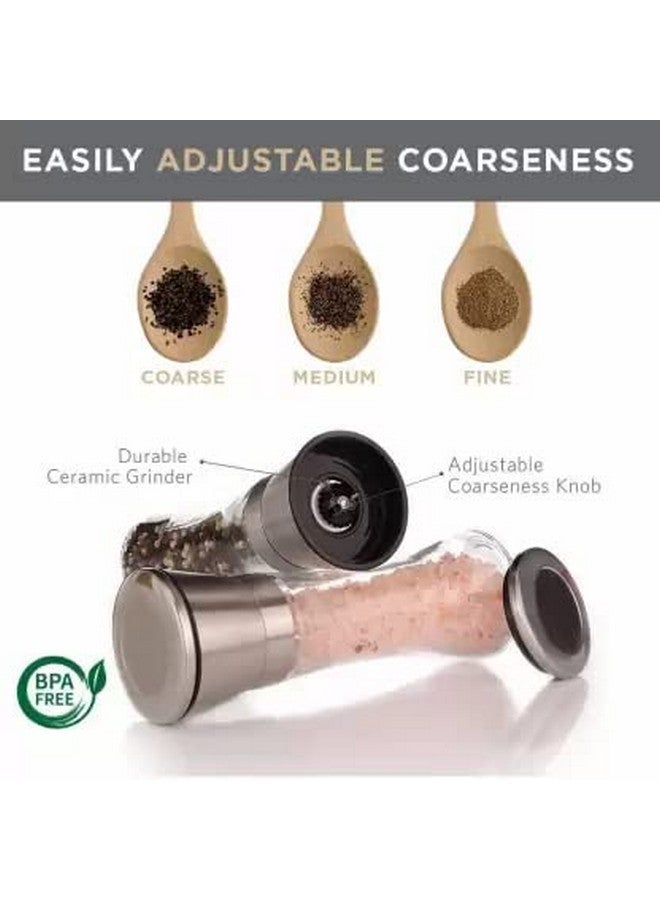 Catron Premium Stainless Steel Salt or Pepper Grinder - Top Spice Mill with Ceramic Blades, Brushed Stainless Steel and Adjustable Coarseness by Pepper Grinder (Clear, Pack of 1) - Image 2
