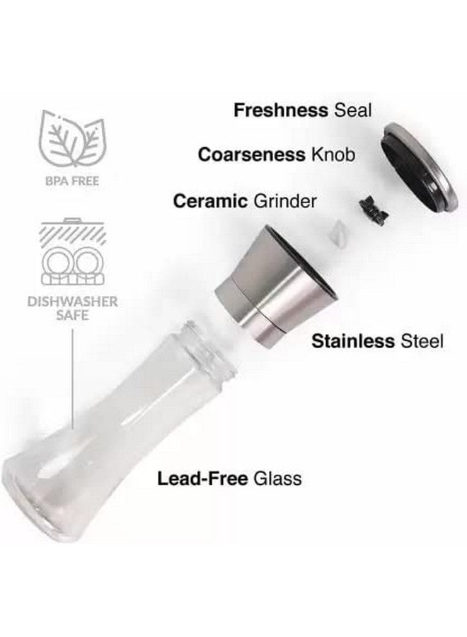 Catron Premium Stainless Steel Salt or Pepper Grinder - Top Spice Mill with Ceramic Blades, Brushed Stainless Steel and Adjustable Coarseness by Pepper Grinder (Clear, Pack of 1) - Image 4