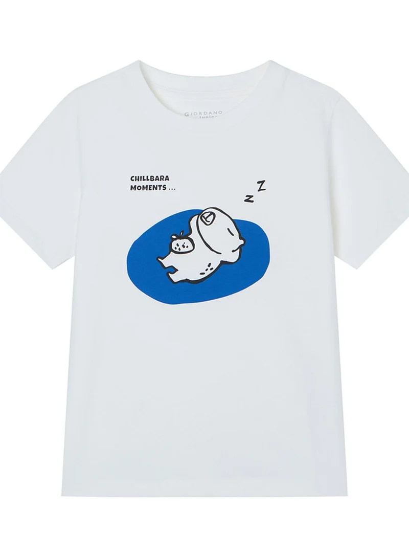 GIORDANO  Kid's Regular Fit Cotton Crew Neck Printed Tee  | Best Price UAE