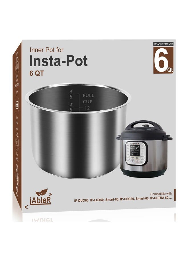 iAbler Genuine Inner Pot for Instant Pot 6 Qt Pot for InstaPot Inner Cooking Pot Stainless Steel (Equivalent to IP-POT-SS304-60) Nonstick Pot for IP-DUO, LUX, CSG 6Qt - Image 1