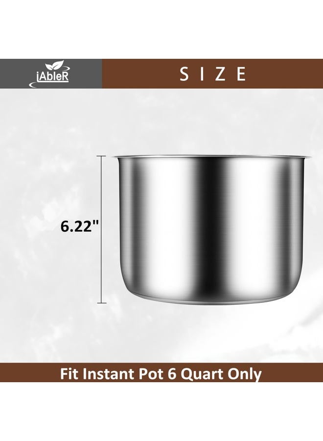 iAbler Genuine Inner Pot for Instant Pot 6 Qt Pot for InstaPot Inner Cooking Pot Stainless Steel (Equivalent to IP-POT-SS304-60) Nonstick Pot for IP-DUO, LUX, CSG 6Qt - Image 5