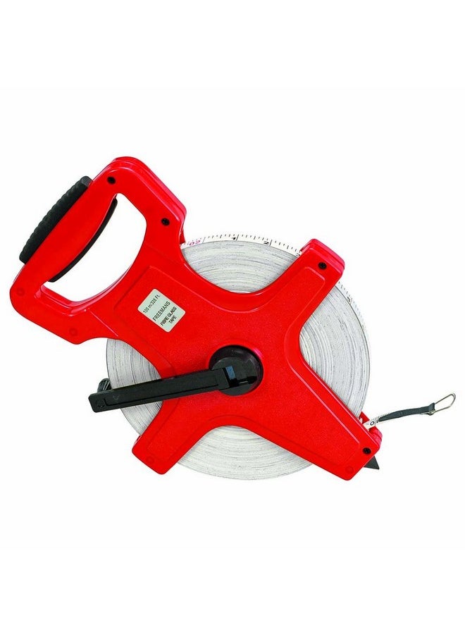 FREEMANS FREEMANS Open Reel 100m:13mm Fibreglass Measuring Tape - 100m/330ft With Unbreakable ABS case || Double Side Printing || Long and Durable Winding Handle For Easy Retraction and Steel End Hook  - Image 1