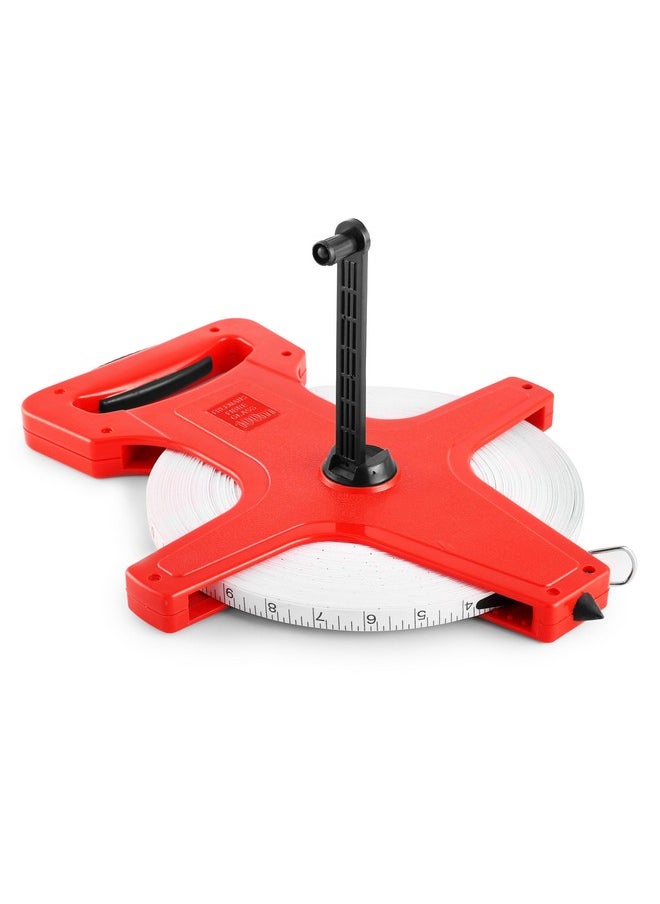 FREEMANS FREEMANS Open Reel 100m:13mm Fibreglass Measuring Tape - 100m/330ft With Unbreakable ABS case || Double Side Printing || Long and Durable Winding Handle For Easy Retraction and Steel End Hook  - Image 4