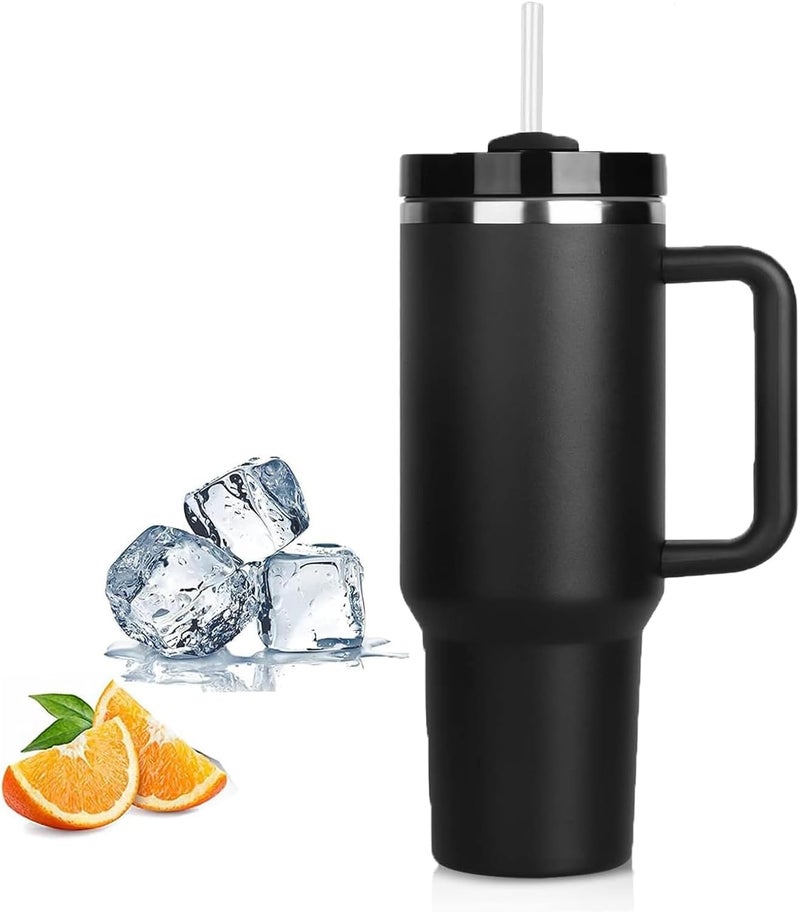 REMICH 1200Ml Tumbler with Handle Straw Insulated Stainless Steel Leak Proof Vacuum Coffee Cup Tumbler with Lid Gifts for Friends Family Suitable for Car Gym Office Travel 1Pcs Multicolor - Image 1